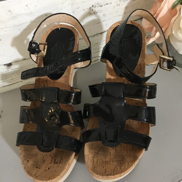 Coach Leala Black Patent Wedges - Picture 2 of 7